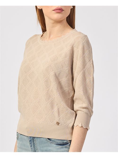 Yes Zee Perforated Crewneck Sweater YES ZEE | M437-BR000212